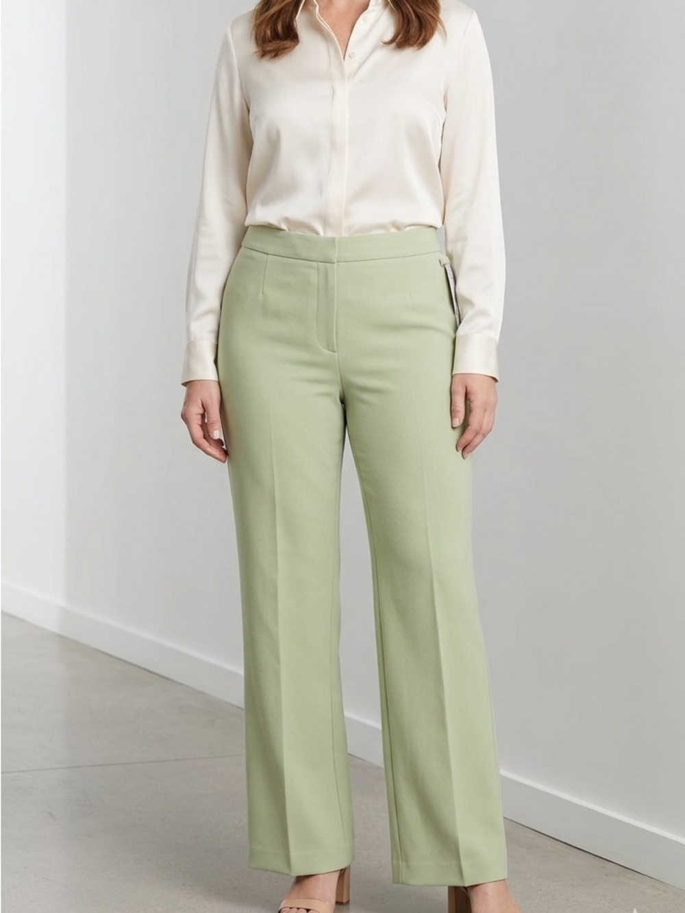 Kasper NWT Kate Classic Fit Dress Pants Celadon Green Women's Size 6P Petite